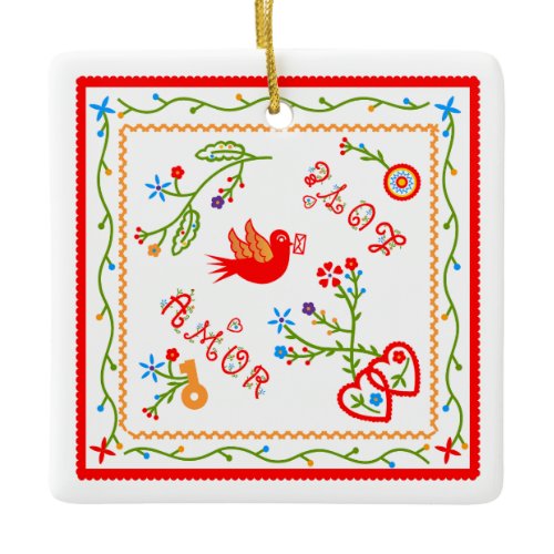 Portuguese valentine's love handkerchiefs  ceramic ornament
