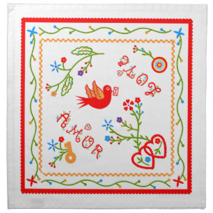 Portuguese valentine's love handkerchiefs cloth napkin