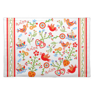 Portuguese valentine's love handkerchiefs  cloth placemat