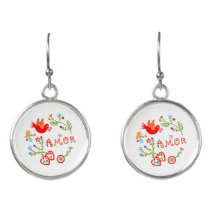 Portuguese valentine's love handkerchiefs earrings