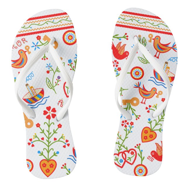 Portuguese valentine's love handkerchiefs  flip flops (Footbed)