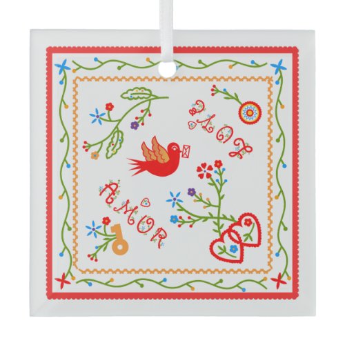 Portuguese valentine's love handkerchiefs  glass ornament