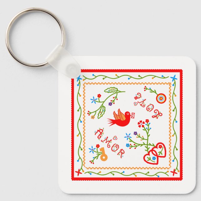 Portuguese valentine's love handkerchiefs  keychain (Front)