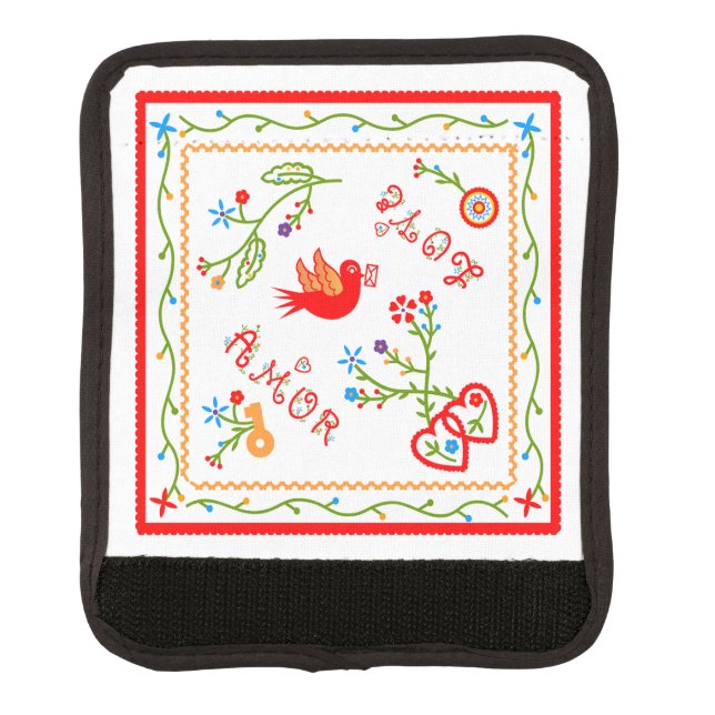 Portuguese valentine's love handkerchiefs  luggage handle wrap (Front)