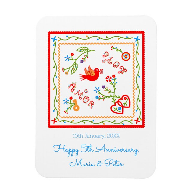 Portuguese valentine's love handkerchiefs  magnet (Vertical)