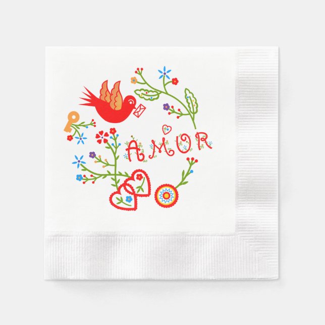 Portuguese valentine's love handkerchiefs    napkins (Front)