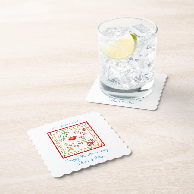 Portuguese valentine's love handkerchiefs  paper coaster (Insitu)