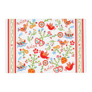 Portuguese valentine's love handkerchiefs  placemat
