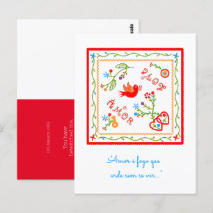 Portuguese valentine's love handkerchiefs  postcard
