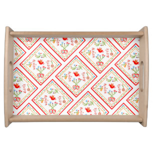 Portuguese valentine's love handkerchiefs  serving tray