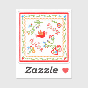 Portuguese valentine's love handkerchiefs  sticker