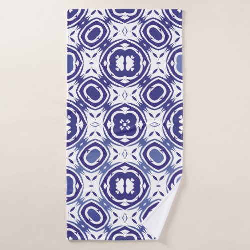 Portuguese vintage azulejo tiles Minimal design  Bath Towel