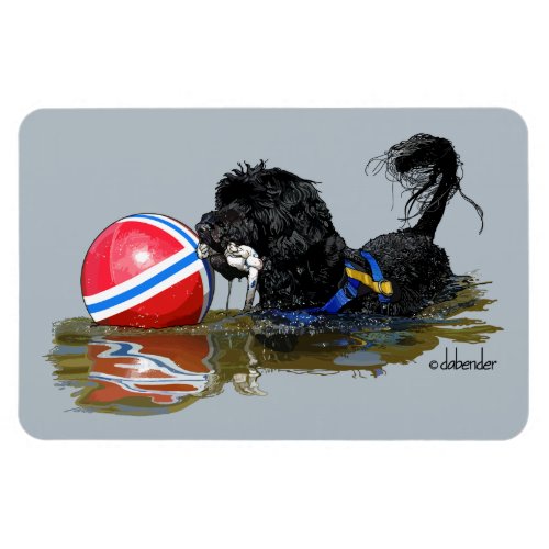 Portuguese Water Dog 2 with Buoy Ball Magnet