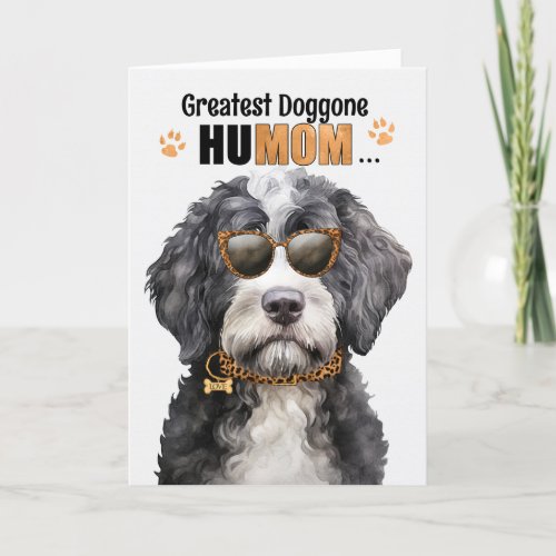 Portuguese Water Dog Best HuMOM Ever Mothers Day Holiday Card