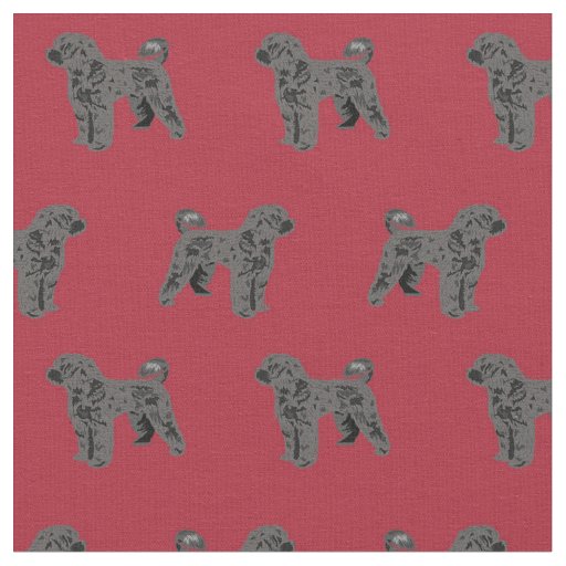 Portuguese Water dog burgundy Fabric