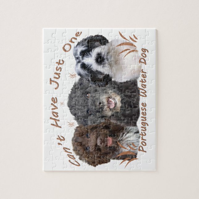 Portuguese Water Dog Can't Have Just One Jigsaw Puzzle (Vertical)