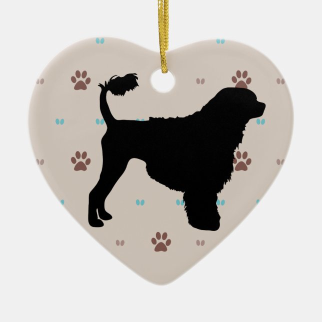 Portuguese Water Dog Ceramic Ornament (Front)