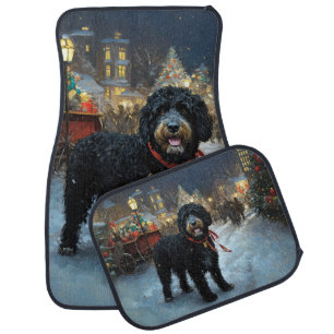 Portuguese Water Dog Christmas Festive Season Car Floor Mat