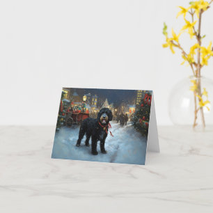 Portuguese Water Dog Christmas Festive Season Card