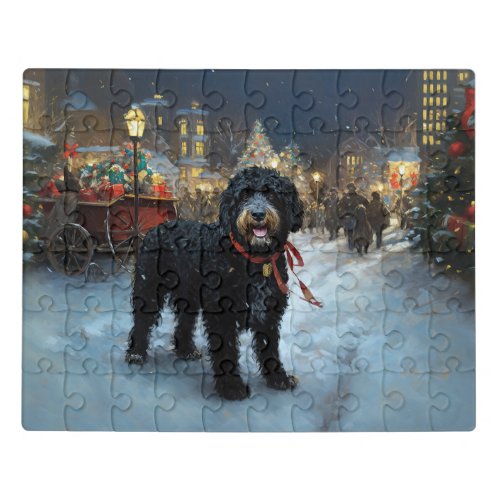 Portuguese Water Dog Christmas Festive Season Jigsaw Puzzle