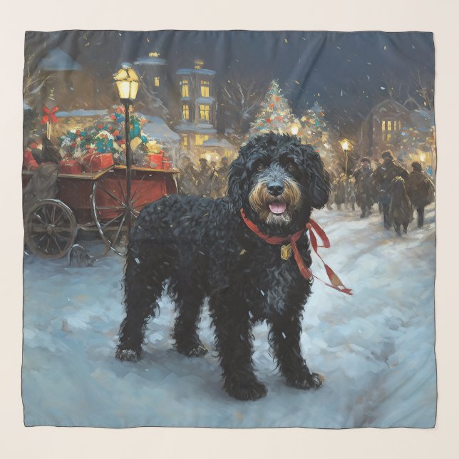 Portuguese Water Dog Christmas Festive Season Scarf (Front)