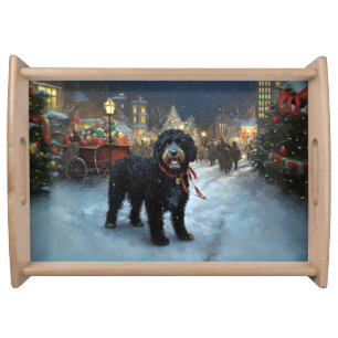 Portuguese Water Dog Christmas Festive Season Serving Tray