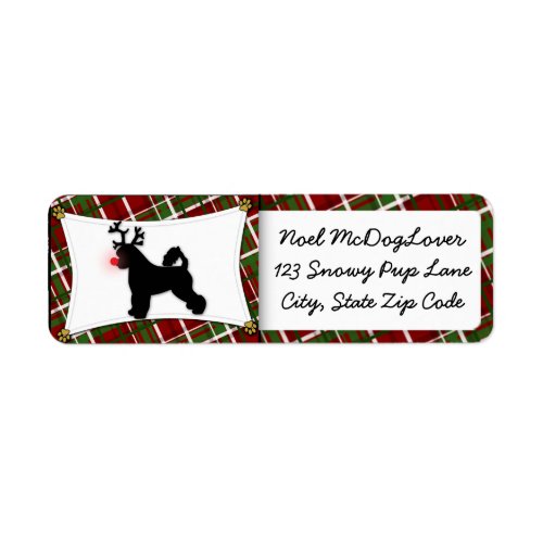 Portuguese Water Dog Christmas Label