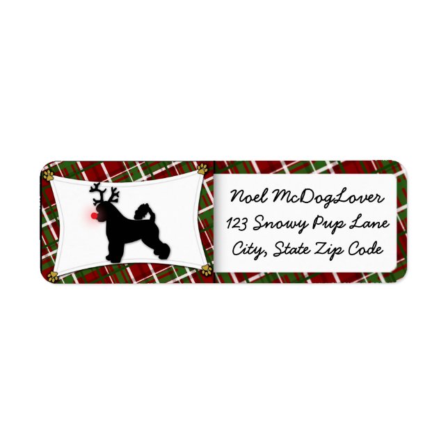 Portuguese Water Dog Christmas Label (Front)