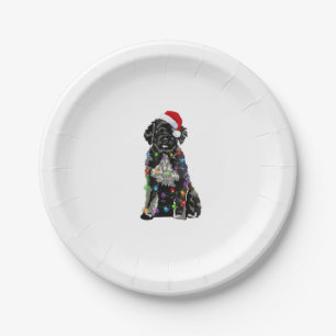 Portuguese Water Dog Christmas Lights Xmas Dog Lov Paper Plates