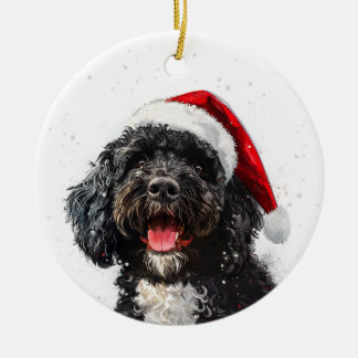 Portuguese Water Dog Christmas Personalized Ceramic Ornament
