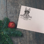 Portuguese Water Dog Christmas Return Address  Rubber Stamp<br><div class="desc">This "Merry Christmas" return address rubber stamp features a Portuguese Water Dog with custom family name and address.
More dog breeds in the collection "Christmas Dogs Return Address"</div>