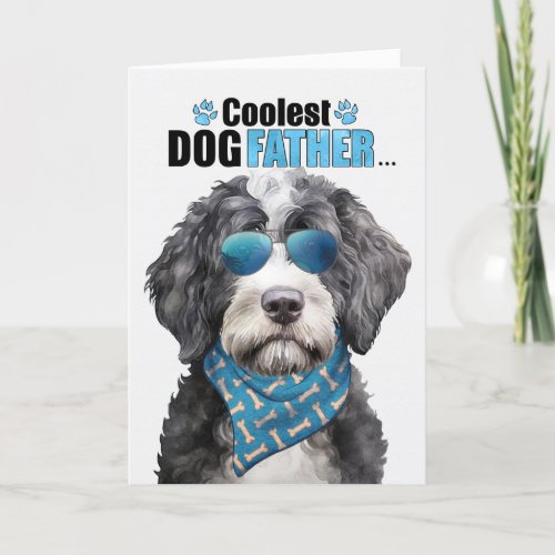 Portuguese Water Dog Coolest Dad Ever Fathers Day Holiday Card