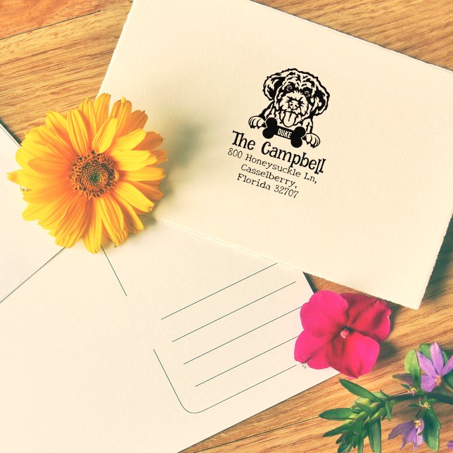 Portuguese Water Dog, Custom Return Address,  Rubber Stamp (Creator Uploaded)
