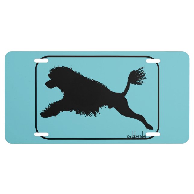 Portuguese Water Dog Diving Lion License Plate (Front)
