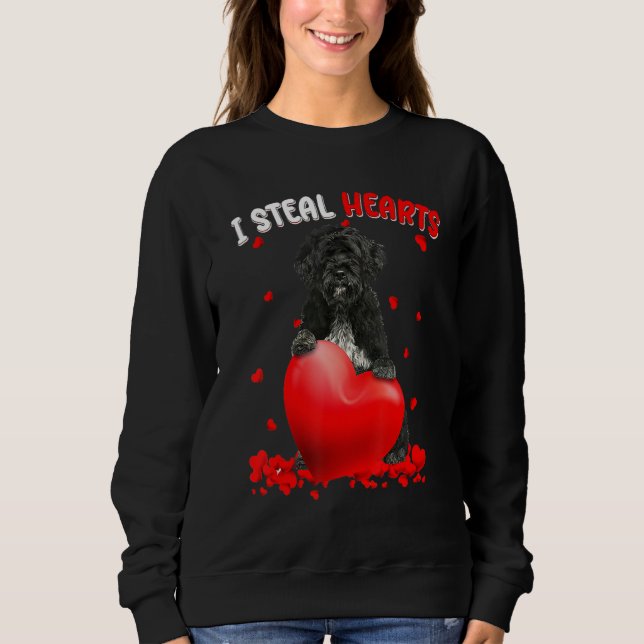 Portuguese Water Dog Dog I Steal Hearts Cute Valen Sweatshirt (Front)