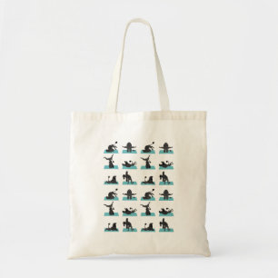Portuguese Water dog doing yoga Tote bag