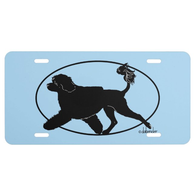 Portuguese Water Dog Gaiting Lion License Plate (Front)