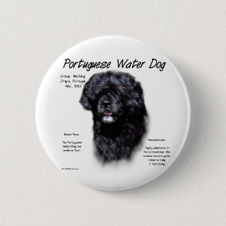 Portuguese Water Dog History Design Pinback Button