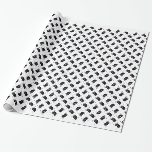 Portuguese Water Dog History Design Wrapping Paper (Unrolled)