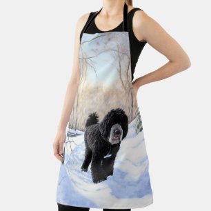 Portuguese Water Dog Let It Snow Christmas Apron