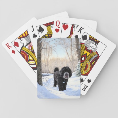 Portuguese Water Dog Let It Snow Christmas Poker Cards