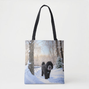 Portuguese Water Dog Let It Snow Christmas Tote Bag