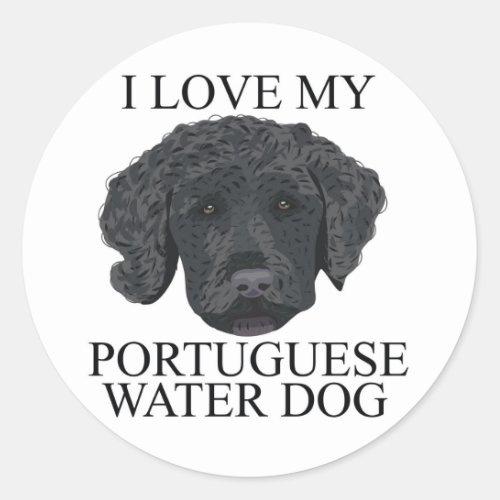 PORTUGUESE WATER DOG Love Classic Round Sticker