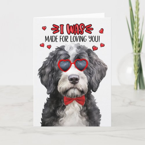 Portuguese Water Dog Made for Loving You Valentine Holiday Card