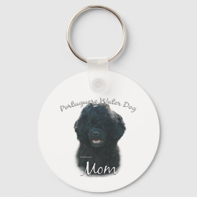 Portuguese Water Dog Mom 2 Keychain (Front)