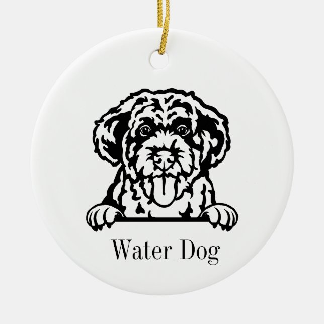 Portuguese Water Dog ornament (Front)