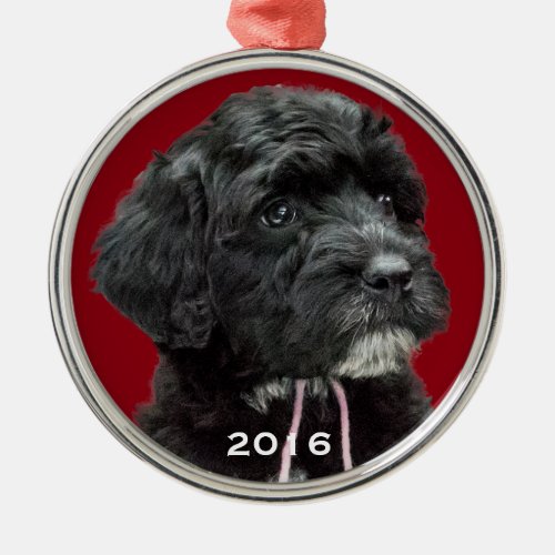 Portuguese Water Dog Ornament Red
