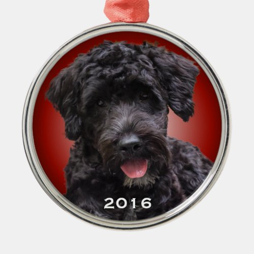 Portuguese Water Dog Ornament Red Radiant