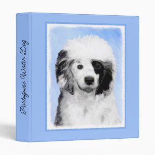 Portuguese Water Dog Painting - Original Dog Art 3 Ring Binder