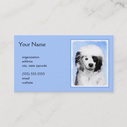 Portuguese Water Dog Painting _ Original Dog Art Business Card